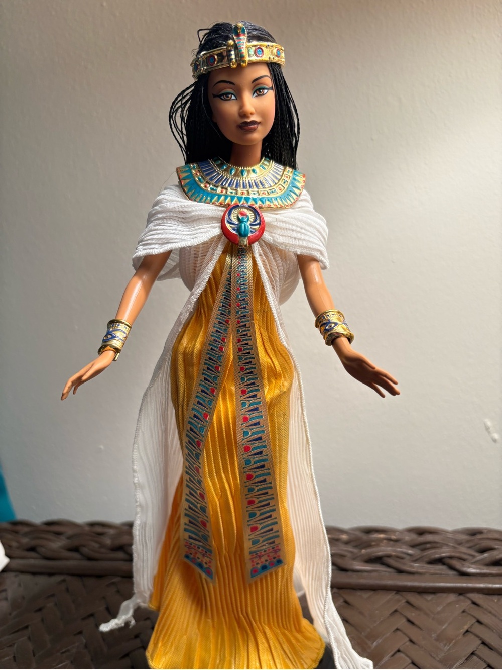 Barbie Egyptian Cleopatra Doll with Gold, Turquoise, Blue, Red Accents - Picture 2 of 7